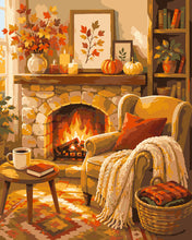 Load image into Gallery viewer, Paint by numbers kit Cozy Fireplace with Knitted Throw Figured'Art