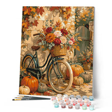 Load image into Gallery viewer, Flower Bicycle with Pumpkins