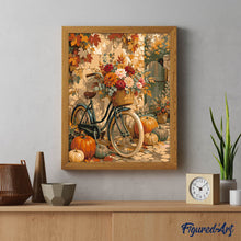 Load image into Gallery viewer, Flower Bicycle with Pumpkins