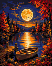 Load image into Gallery viewer, Paint by numbers kit Harvest Moon over the Lake Figured'Art