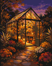 Load image into Gallery viewer, Paint by numbers kit Glowing Autumn Greenhouse Figured'Art
