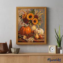 Load image into Gallery viewer, Pumpkin and Sunflower Harvest Still Life