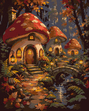 Load image into Gallery viewer, Paint by numbers kit Enchanted Mushroom Village Figured'Art