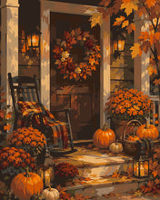 Load image into Gallery viewer, Paint by numbers kit Cozy Autumn Front Porch Figured'Art