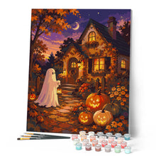 Load image into Gallery viewer, Friendly Ghost at a Pumpkin Cottage
