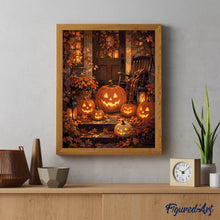 Load image into Gallery viewer, Glowing Jack o Lantern on the Porch