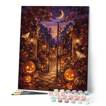 Load image into Gallery viewer, Enchanted Jack o Lantern Garden Gate