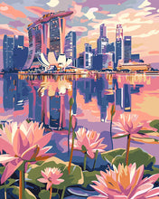Load image into Gallery viewer, Paint by numbers kit Singapore and Water Lilies Figured'Art