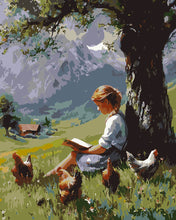 Load image into Gallery viewer, Paint by numbers kit Vintage Painting of a Countryside Reading Figured'Art