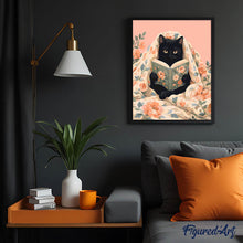 Load image into Gallery viewer, Black Cat in Blankets