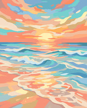 Load image into Gallery viewer, Paint by numbers kit Colorful Beach Sunset Figured'Art