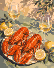 Load image into Gallery viewer, Paint by numbers kit Lobster and Wine Figured'Art