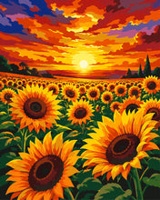Load image into Gallery viewer, Paint by numbers kit Sunflower Field Sunset Figured'Art