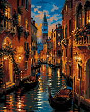 Load image into Gallery viewer, Paint by numbers kit Venice, Sunset Canal Figured'Art