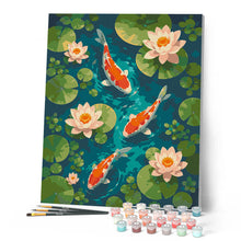 Load image into Gallery viewer, Koi and Lotus Pond