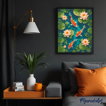 Load image into Gallery viewer, Koi and Lotus Pond
