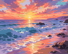 Load image into Gallery viewer, Paint by numbers kit Golden Hour by the Sea Figured'Art