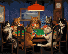 Load image into Gallery viewer, Paint by numbers kit Cats Playing Poker Figured'Art