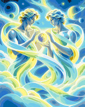 Load image into Gallery viewer, Paint by numbers kit for adults Gemini Cosmic Zodiac Figured'Art