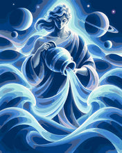 Load image into Gallery viewer, Paint by numbers kit Aquarius Cosmic Zodiac Figured'Art