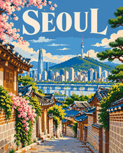 Load image into Gallery viewer, Paint by numbers kit Travel Poster Seoul Figured'Art