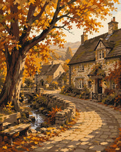 Load image into Gallery viewer, Paint by numbers kit Autumn Village Path Figured'Art