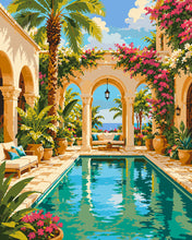 Load image into Gallery viewer, Paint by numbers kit Mediterranean Pool Paradise Figured'Art
