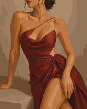 Load image into Gallery viewer, Paint by numbers kit The Red Dress Figured'Art