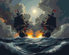 Load image into Gallery viewer, Paint by numbers kit Naval Battle Figured'Art