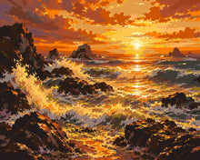Load image into Gallery viewer, Paint by numbers kit Golden Wave Figured'Art