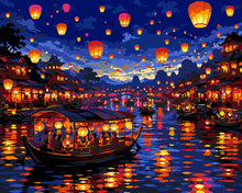 Load image into Gallery viewer, Paint by numbers kit River of Lanterns Figured'Art