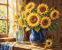 Load image into Gallery viewer, Paint by numbers kit Golden Sunflower Bouquet Figured'Art