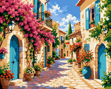 Load image into Gallery viewer, Paint by numbers kit Blooming Mediterranean Village Figured'Art