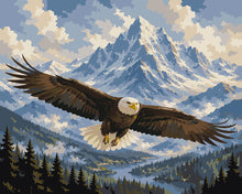 Load image into Gallery viewer, Paint by numbers kit Eagle Over Mountains Figured'Art