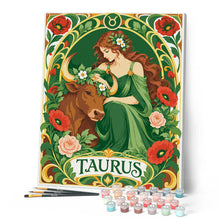 Load image into Gallery viewer, Art Nouveau Zodiac Taurus