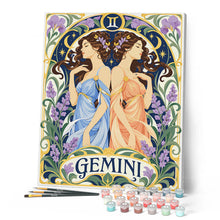 Load image into Gallery viewer, Art Nouveau Zodiac Gemini