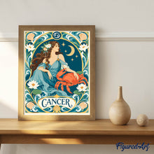Load image into Gallery viewer, Art Nouveau Zodiac Cancer