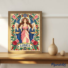 Load image into Gallery viewer, Art Nouveau Zodiac Libra