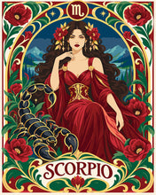 Load image into Gallery viewer, Paint by numbers kit Art Nouveau Zodiac Scorpio Figured'Art