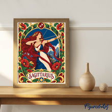 Load image into Gallery viewer, Art Nouveau Zodiac Sagittarius