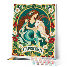 Load image into Gallery viewer, Art Nouveau Zodiac Capricorn