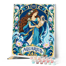 Load image into Gallery viewer, Art Nouveau Zodiac Aquarius