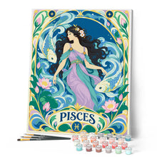 Load image into Gallery viewer, Art Nouveau Zodiac Pisces