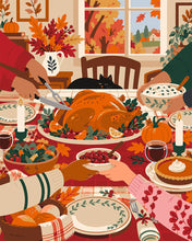 Load image into Gallery viewer, Paint by numbers kit Gathered for Thanksgiving Dinner Figured'Art