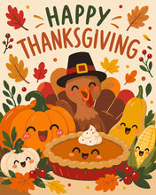 Load image into Gallery viewer, Paint by numbers kit Thanksgiving Friends Figured'Art