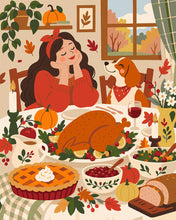 Load image into Gallery viewer, Paint by numbers kit Thanksgiving with My Best Friend Figured'Art