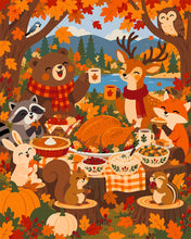 Load image into Gallery viewer, Paint by numbers kit Woodland Friendsgiving Figured'Art