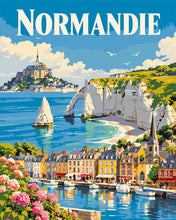 Load image into Gallery viewer, Paint by numbers kit Travel Poster Spring in Normandie Figured'Art