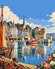 Load image into Gallery viewer, Paint by numbers kit Honfleur Harbour Normandie Figured'Art