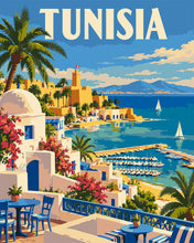 Load image into Gallery viewer, Paint by numbers kit Travel Poster Tunisia Figured'Art